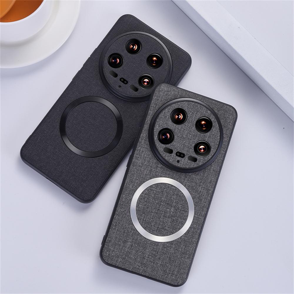 Magnetické pouzdro pro Xiaomi 14 Pro 14Pro Shockproof pro Magsafe Wireless Charging Shell pro Xiaomi 14 Ultra PU kožený matný kryt