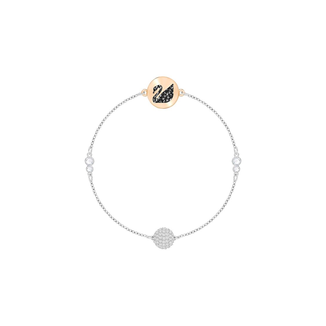 Swarovski Minimalist Elegant Logo Bracelet Women bracelets Silver 5393190 Box (Random Color)