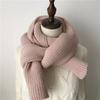 Korean version ins wool knitted scarf women's autumn and winter thickened warm scarf student solid color trendy red versatile model