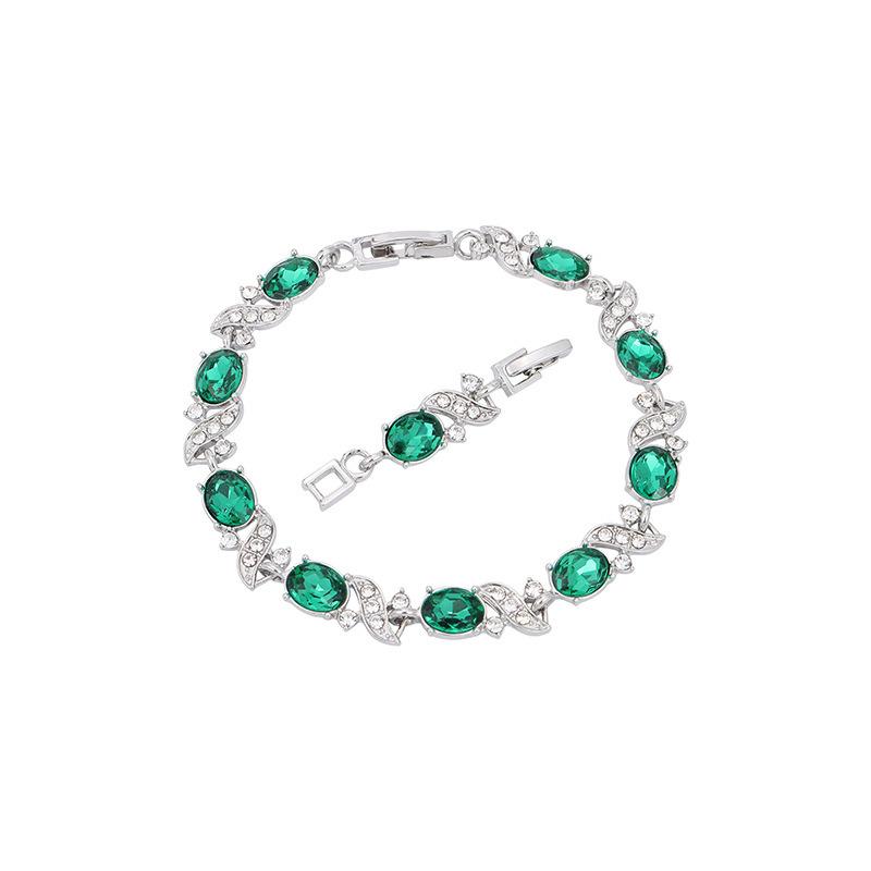 Europäisches und amerikanisches kreuzförmiges farbiges Schmuckstück Zirkon buntes Armband 11 Farben optional Damen