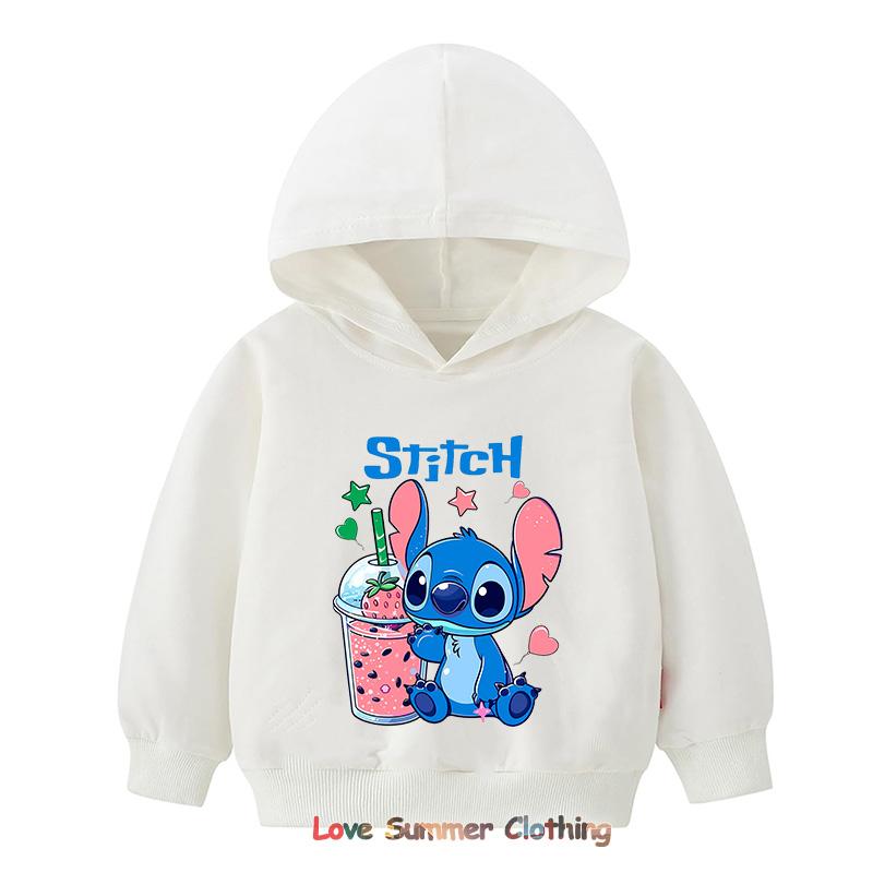 Stitch Hoodie for Kids HD Print Boys Girls Pullover Brother Sister Matching Hoodies Polyester  Casual Girls Sweatshirt Fall Age 4-14