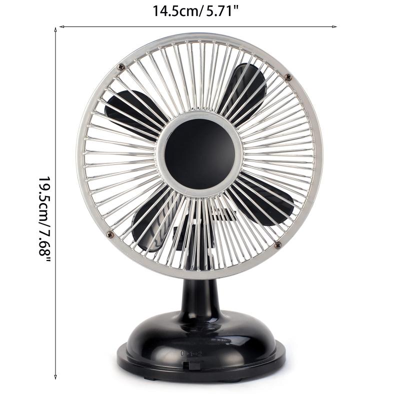Summer Oscillating Small Fan Retro 2-Speed USB/AA Battery Powered Desk Fan 5.7inch Table Fan for Work Office Dormitory
