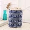 Foldable Laundry Basket,Household Plaid Fabric Cotton Linen Dirty Clothes Basket With Handle,Clothing Washing Organizer