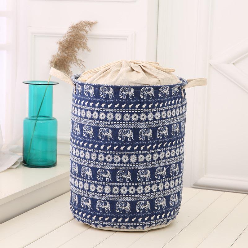 Foldable Laundry Basket,Household Plaid Fabric Cotton Linen Dirty Clothes Basket With Handle,Clothing Washing Organizer