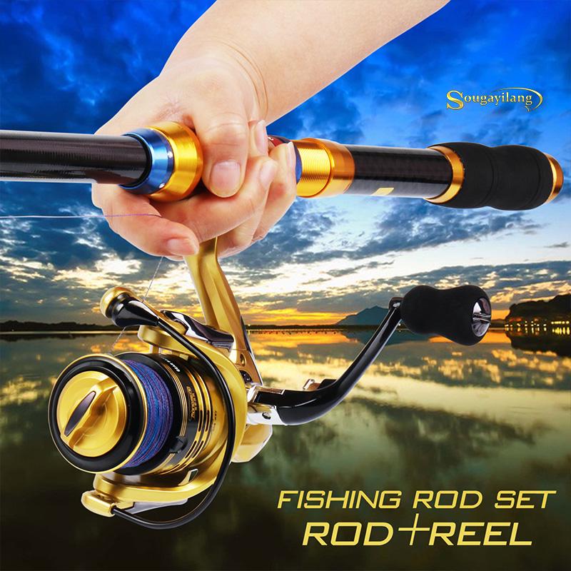 SOUGAYILANG Kombinace rybářského prutu a přívlačového navijáku pro plavbu na moři Sladkovodní rybolov ve slané vodě