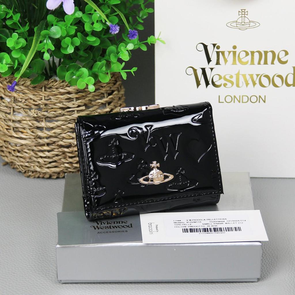 Portefeuille pliant triple pour femme 2025: Cuir Véritable de Vachette, Westwood, Design Embossé Cœur