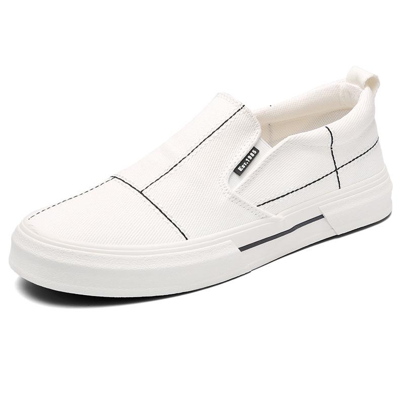 Spring Men's Trendy Slip-ons: Stylish, Comfortable, Breathable Canvas Shoes