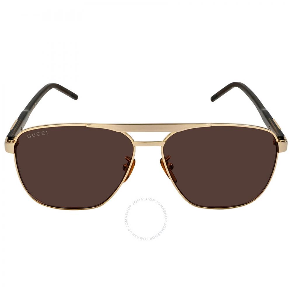 

Gucci Коричневые мужские солнцезащитные очки Navigator GG1164S 002 58