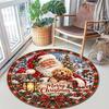 Cute Christmas Day Gift Bell Santa Claus Snowman Christmas Tree round rug Home Soft Decorative Anti slip Chair Mat Carpet Outdoor Floor Mat Carpet 109