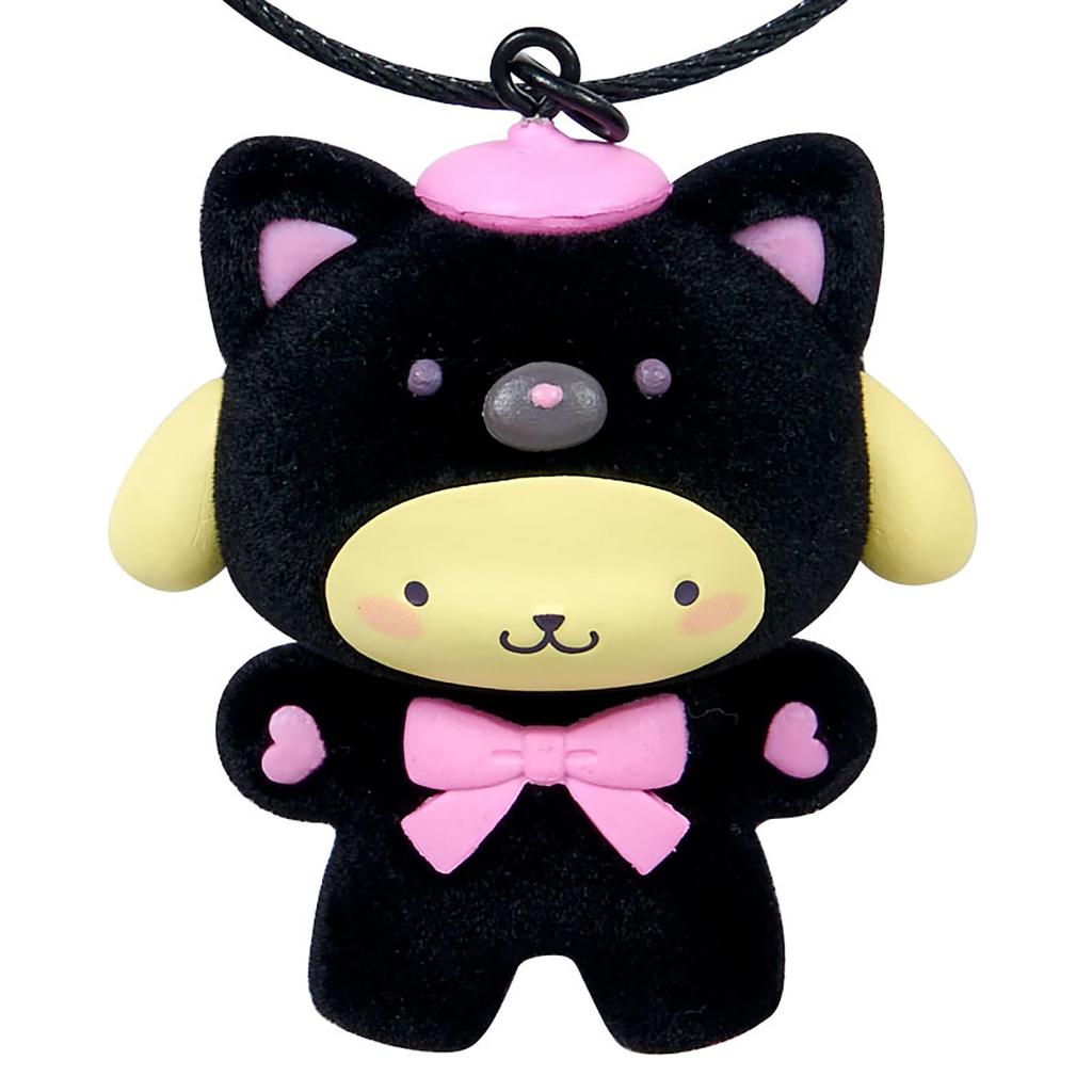 Sanrio Keychain Pompompurin Flocked Finish 387614 (Black Animals)
