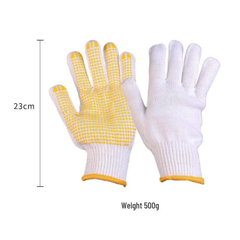 Dot-Grip Cotton Work Gloves for Construction: Durable, Protective, and Wear-Resistant.