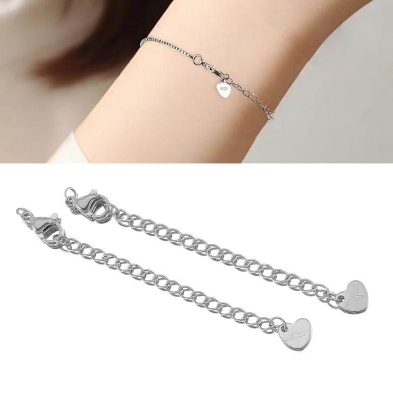 Pack of 10pcs Stainless Steel Adjustable Lobster Clasp Extension Chain for Jewelry Making and Bracelet Extender