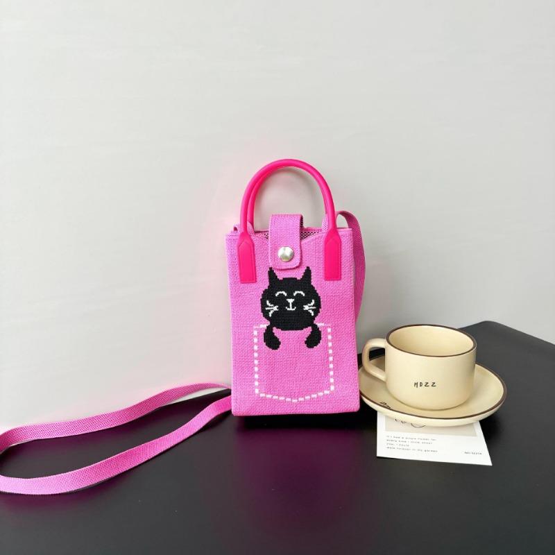 Premium Sense Ns Mobile Phone Bag New Cartoon Knitted Bag Dopamine Niche Versatile Messenger Shoulder Bag Handbag
