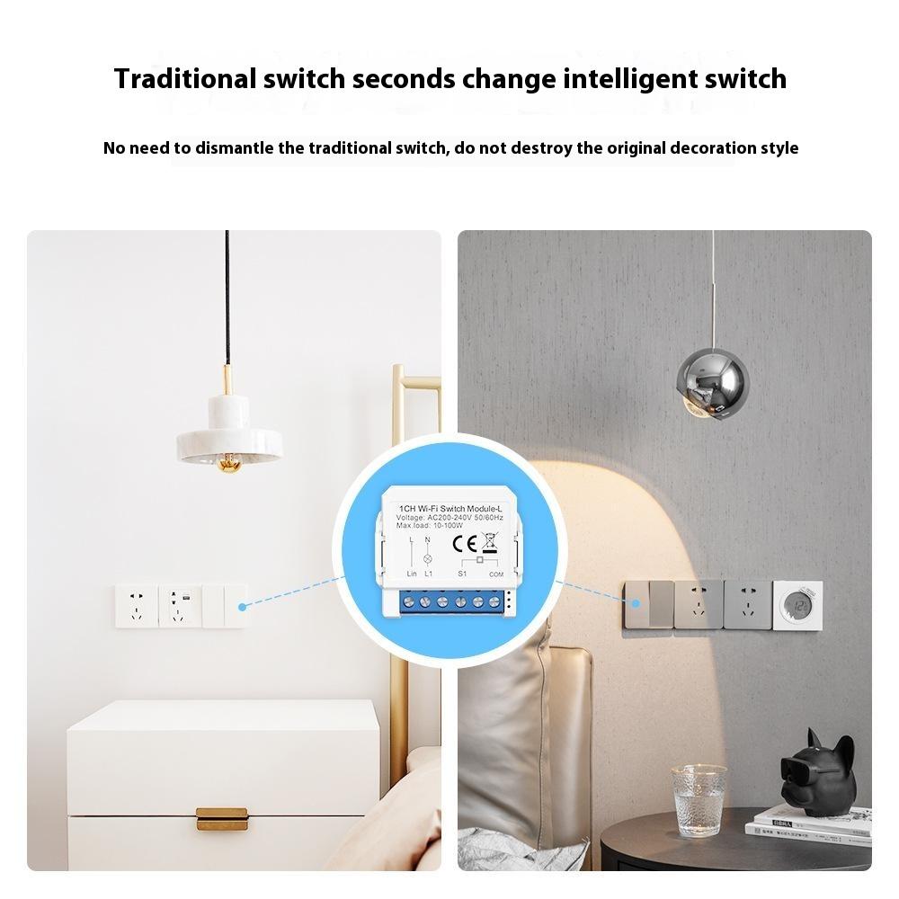 LWSM16 1 Gang Smart WiFi Switch Module Tuya Single Live Wire Mini Voice Activation Intelligent Control