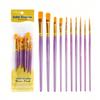 10pcs 2025 New Plastic Handle 10 Pieces Painting Brush Set, Hand Painting, Art Brushes Set / Slight Glue Overflow Is Inevitable