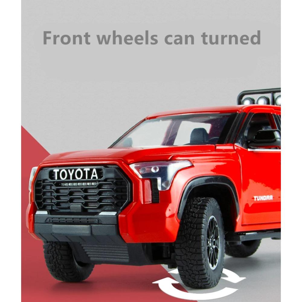 1/24 Toyota Tundra Alloy Pickup Car Model Diecast & Toy Metal Off-Road Vehicles Car Model Sound and Light Collection Childrens Toy Gift