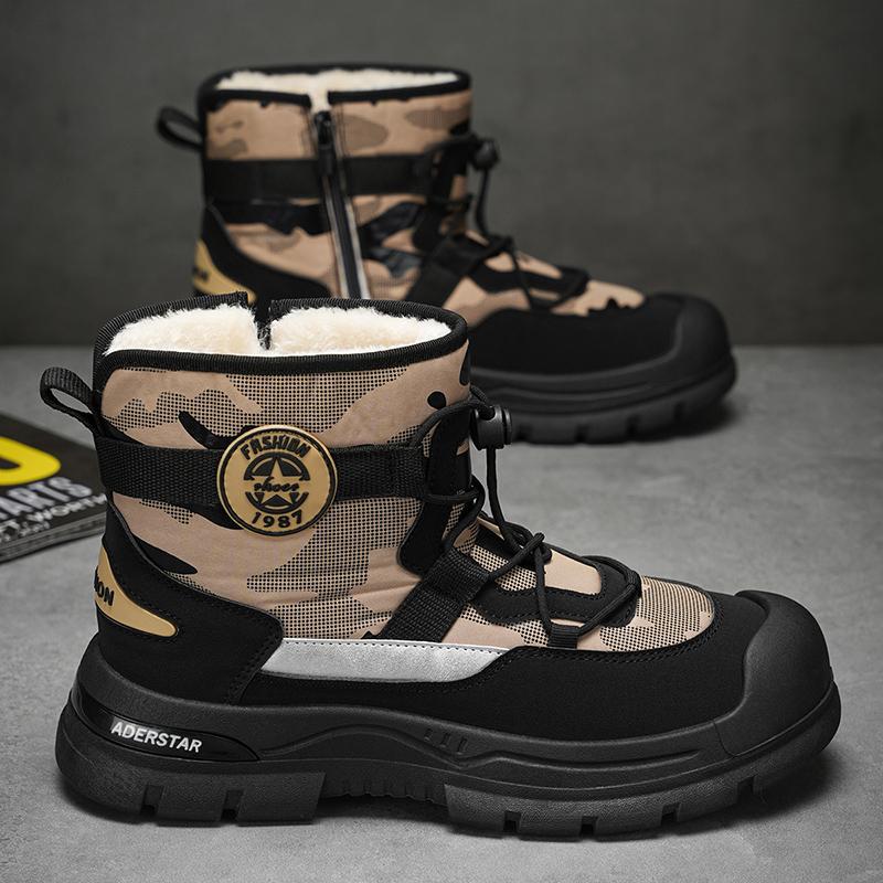 Men Snow Shoes Casual Winter Plush Warm Boots Platform Sneakers Male High Tops Cotton Shoes