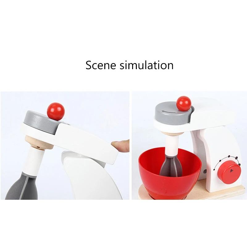 Wooden Kitchen Pretend Play Toy Simulation Wooden Coffee Machine Toaster Machine Food Mixer Baby Early Learning Educational Toys