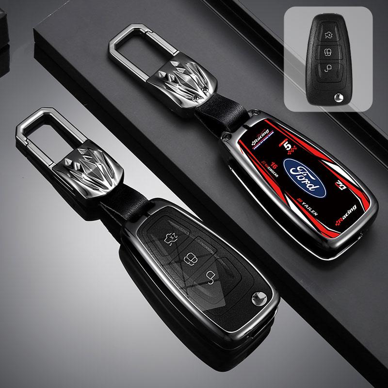 Car Racing Style Design Key Case Cover Shell Accessories For Ford Ranger C-Max S-Max Focus Galaxy Mondeo Transit Tourneo Custom