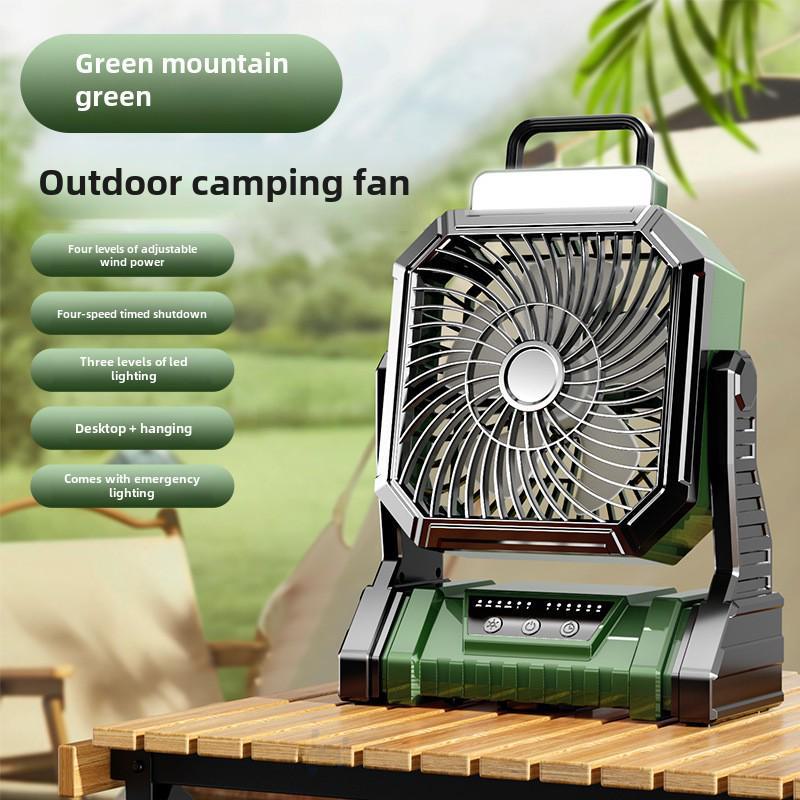 

Перезаряжаемый USB-вентилятор для кемпинга со светом и звуком – мощный потолочный вентилятор для использования на открытом воздухе LED Lighting