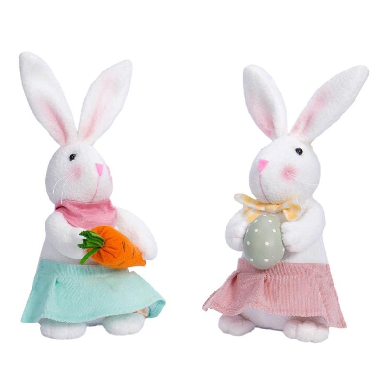 Decorazioni Coniglio Giorno di Pasqua con Uova, Bambola Gnomo Peluche Fatta a Mano Ornamento da Scrivania Regalo per Giorno di Pasqua per Bambino Adulto