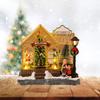 Lighted Christmas Decor LED Music House Christmas Ornament forXmas Desk Decoration Kids Gift