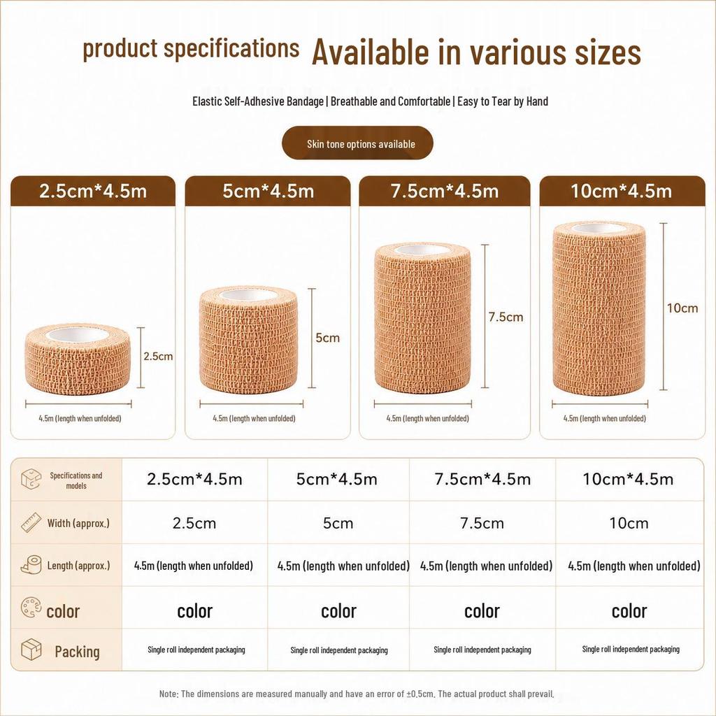 Self-Adhesive Elastic Sports Bandage for Finger, Wrist, and Ankle