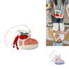 Plush Cartoon Shoe Shaped Shoulder Bag For Girls With Zipper Closure And Inner Pouch