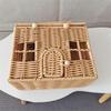 Plastic Wicker Picnics Basket with Handle Elegant House Shaped Rattan Suitcase Stylish Christmas Gift Packaging Box