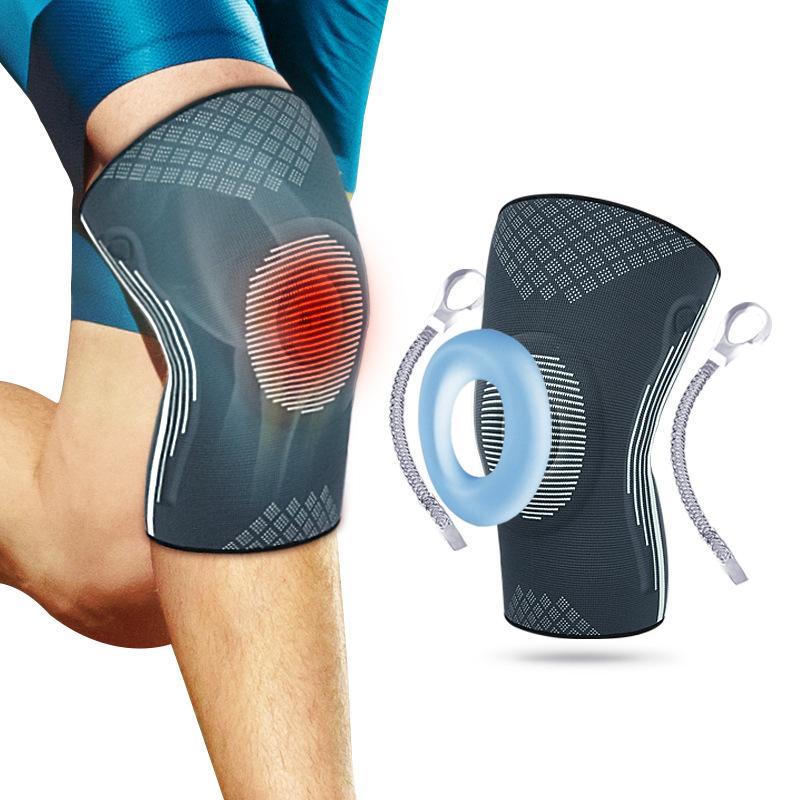 Genouillères de sport Fitness Course Cyclisme Alpinisme Genouillères rotuliennes Homme et Femme Support à ressort en silicone Coussinets de stabilité sportive