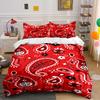 Red Paisley Pattern Bedding Set Bedding Set (1 Duvet Cover, 2 Pillowcases, Duvet Not Included)