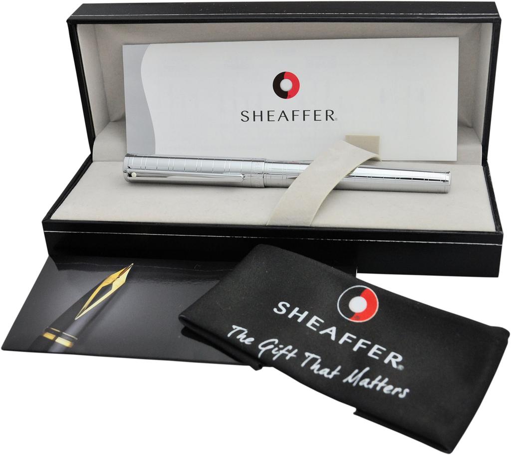 Sheaffer Medici Chrome Fountain Medium Officially Imported Pen, Nib, ITS9237PN-M, Dual-Use,