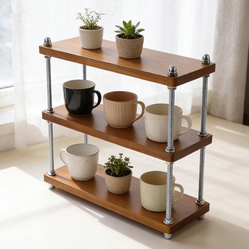Desktop Storage Organizer: Cup Holder & Display Rack for Kitchen, Office, & Cosmetics
