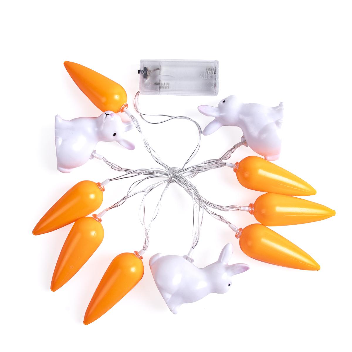

1.5m Easter LED Bunny String Lights for Home Decor Carrot Rabbit Chick Egg Fairy Light Garland Ornament Happy Easter Party Gifts