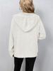 Autumn Women's Hooded Knit Cardigan: Single-Breasted, Solid Color with Drawstring.