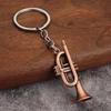 Music Small Gift Men and Women Keyrings Mini Retro Musical Instrument Metal Keychain Pendant
