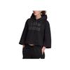 Vrct Sports Lifestyle Series Hooded Pullover Logo Three-Quarter Sleeve Sweatshirt Women Sweatshirt Black EA0419