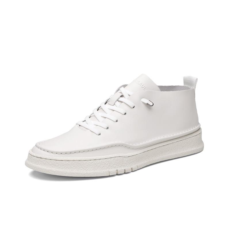 

Летняя европейская станция модный бренд мужская обувь британская кожа дышащая повседневная обувь для скейтборда тренд корейская версия универсальная белая обувь 44