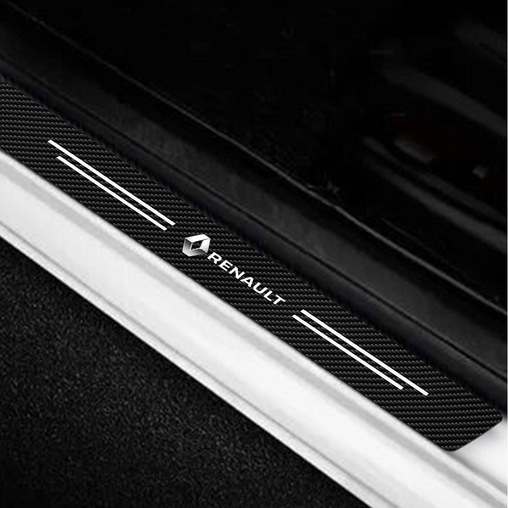 Leather Car Door Sill Stickers Threshold Strip Anti Scratch Protector for Renault Kwid Clio Megane DACIA Fluence Loguna Duster TT1