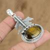 Natural Tiger'S Eye Gemstone Pendant 925 Sterling Silver Jewelry For Girls