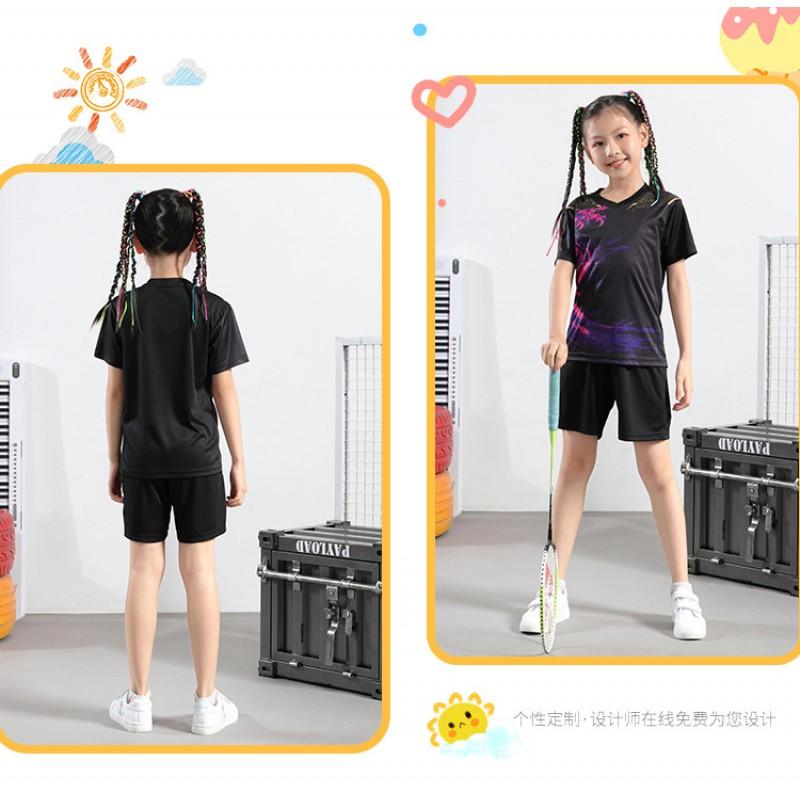 Kids Quick-Dry Badminton Set Sportswear Uniform Training Practice Lightweight Athletic Outfit