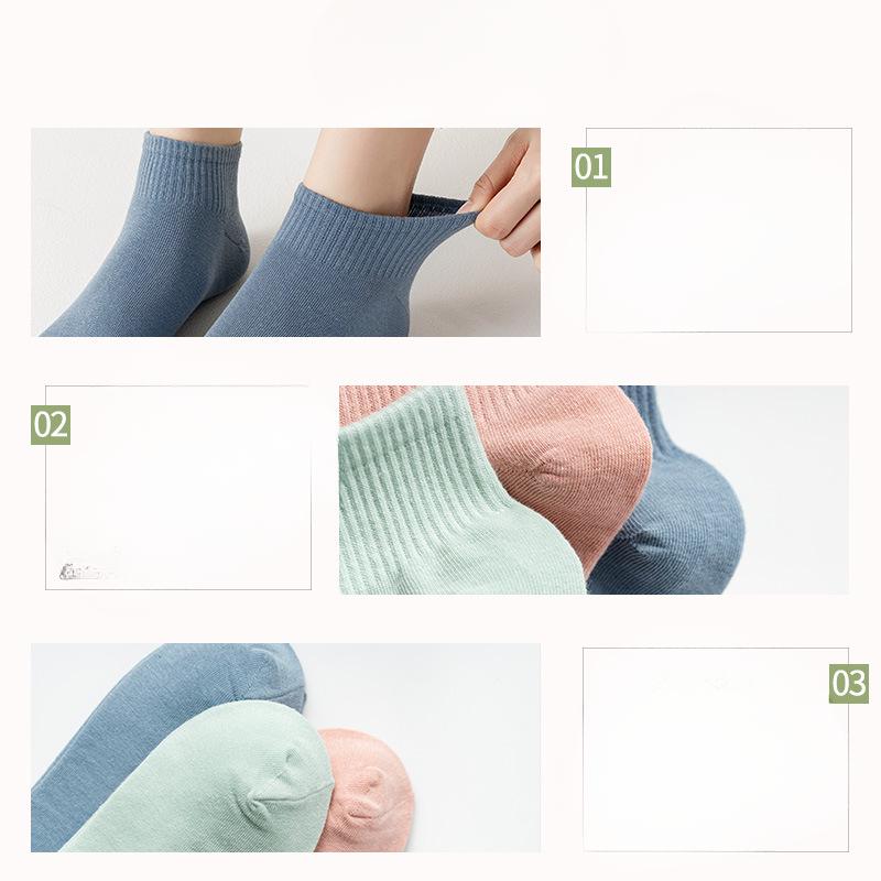 Damen Kurze Socken, Polyester-Baumwolle Flachmündige Bootssocken, Niedlich und Trendy, Dünn für Frühling und Sommer, Mittelwadenhoch für Sommer, Frühling und Herbst