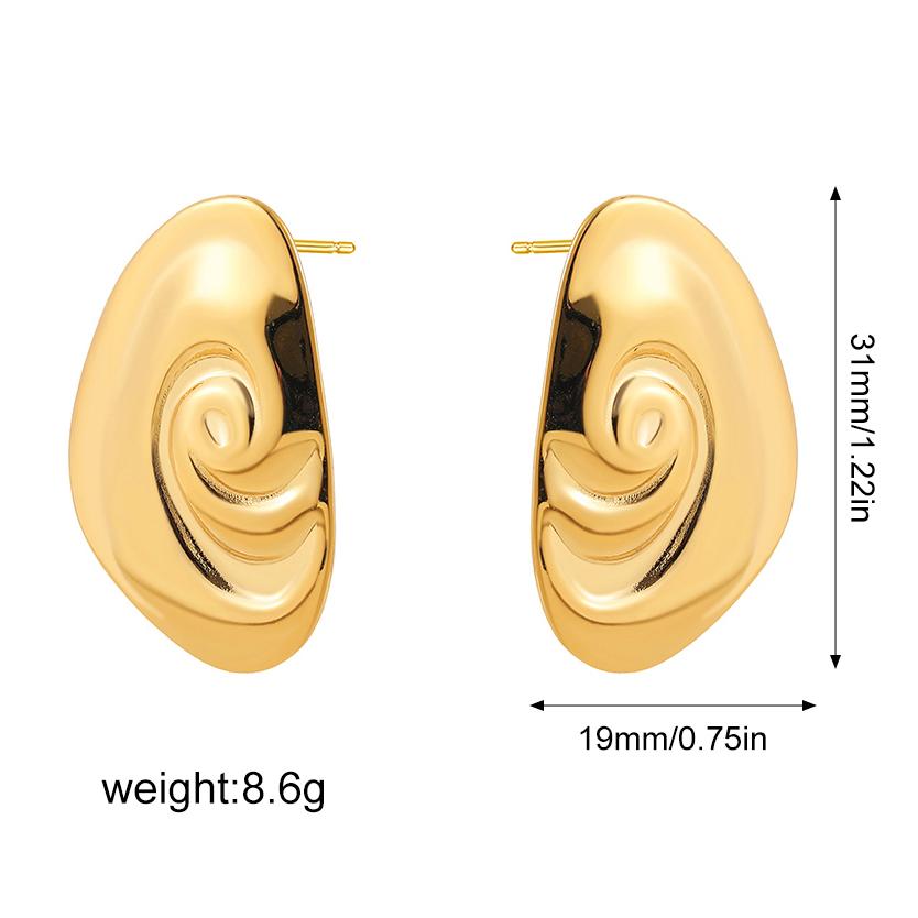 

Stainless Steel Smooth Round Tube Chunky Hoop Earrings for Women Glossy Gold Plated Heart Geometric Threaded Ear Hoops Zircon