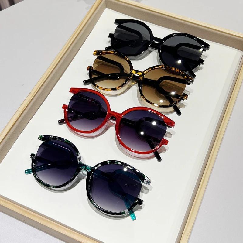 Luxury Designer Trendy UV400 Sun Eyewear Fashion Women Men Outdoor Travel Round Frame Eye Protection Sun Eyeglasses Goggles