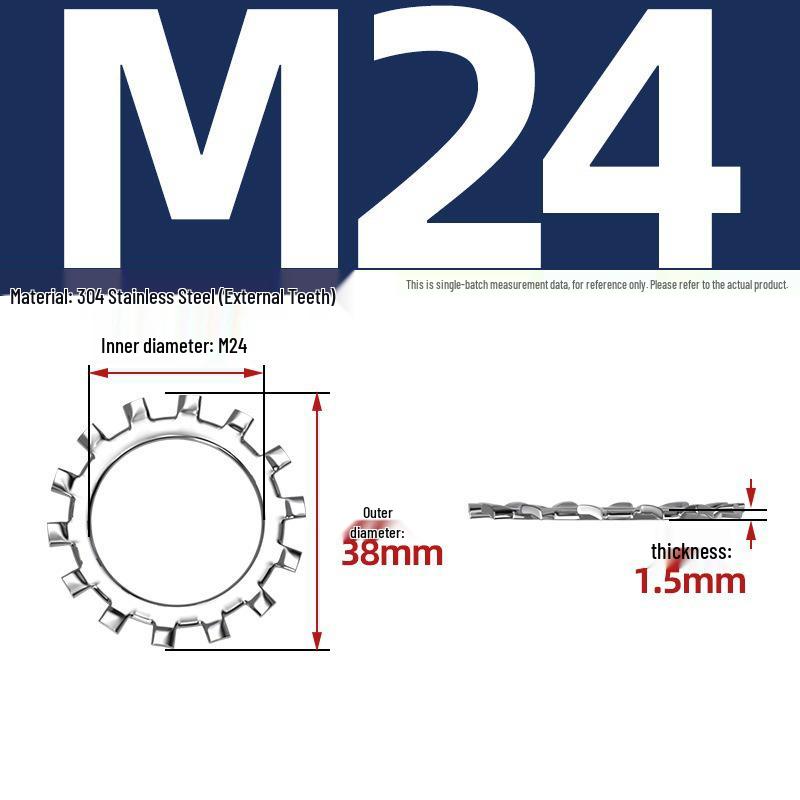 304 Stainless Steel Multi-Tooth Anti-Slip Lock Washer with Internal/External Teeth