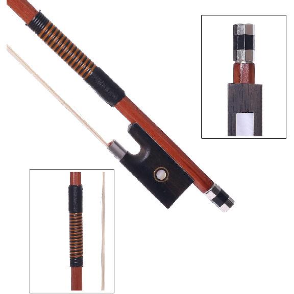 AMZZ 4/4 Full Size Violin Bow – Octagonal Brazilwood Stick, Mongolian White Horsehair, Handmade, Lightweight & Balanced for Intermediate & Advanced