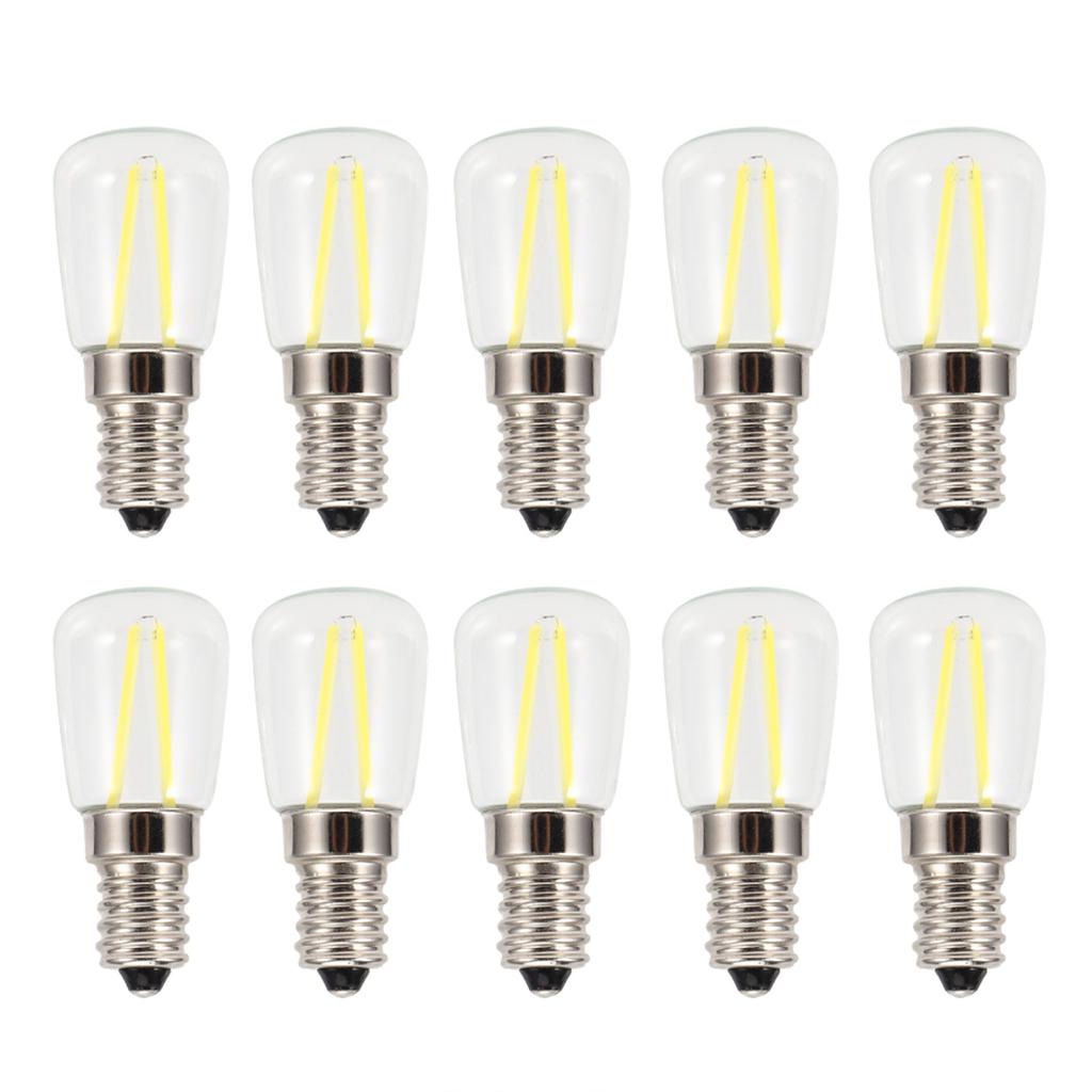 10Pcs E14 Long Filament Mini LED High Brightness Light Bulbs 1.5W AC230V