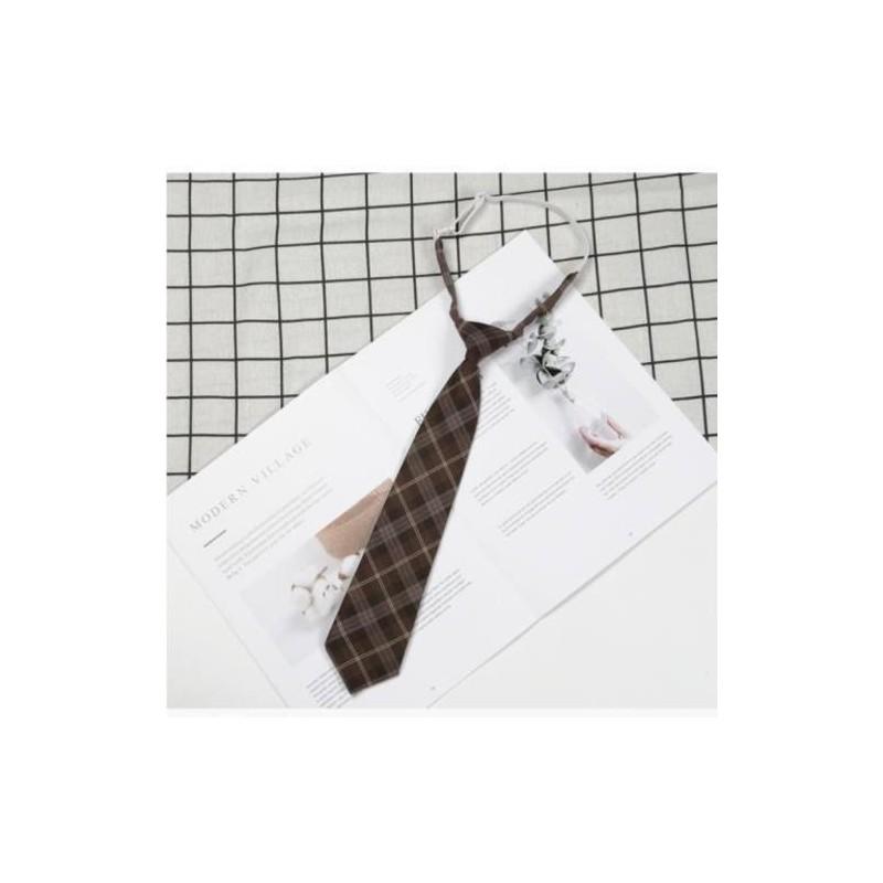 Childrens Tie With Solid Color Striped Check Pattern Polyester For School Uniforms