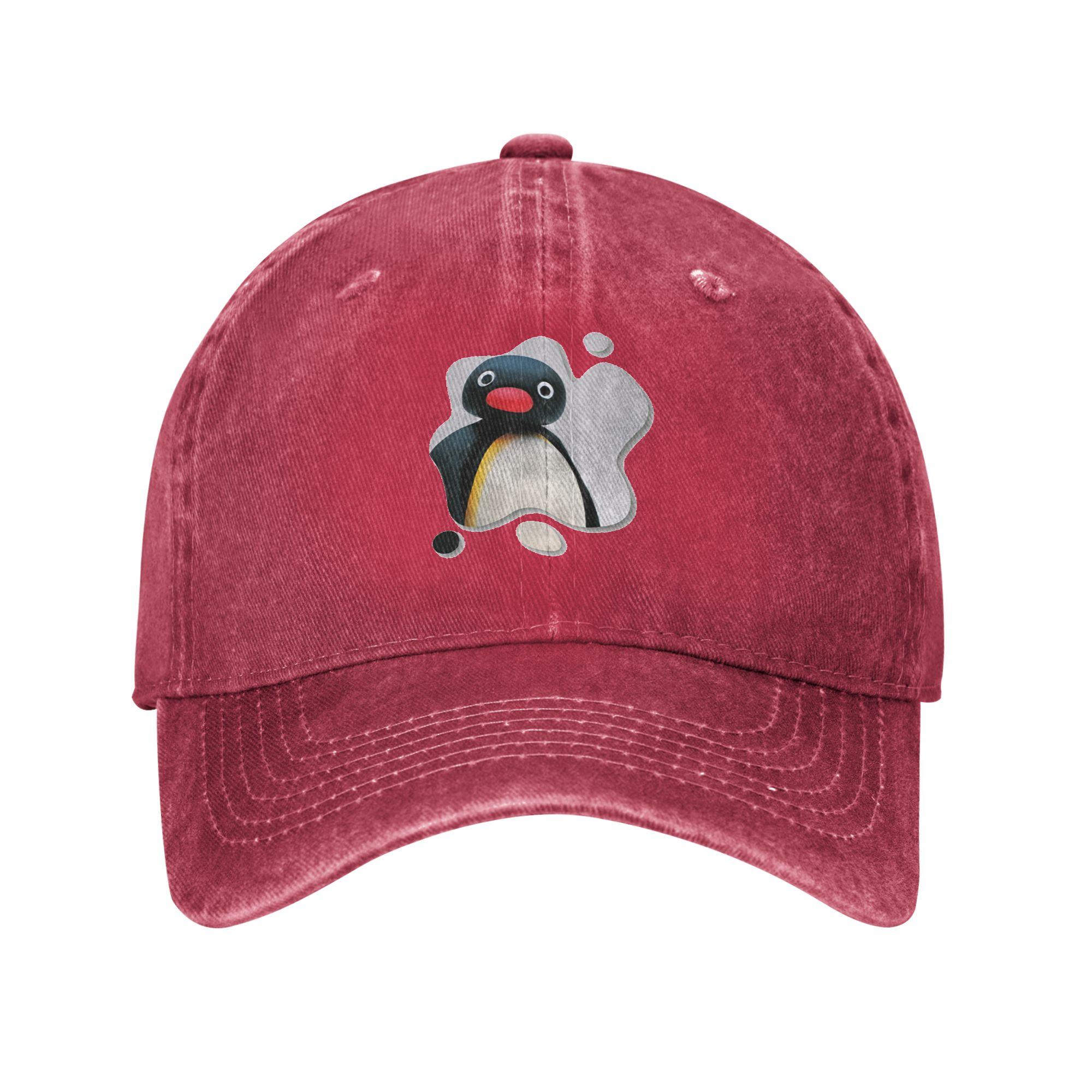 pingu pinga penguin tv Denim Fabric Cap Casual Baseball Caps Adjustable Hat Summer Unisex Baseball Hats One Size