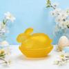 Glass Rabbit Candy Dish Easter Bunny Cookie Jar with Lid Decorative Candy Bowl for Snacks Party Treats Home Spring Table Decor